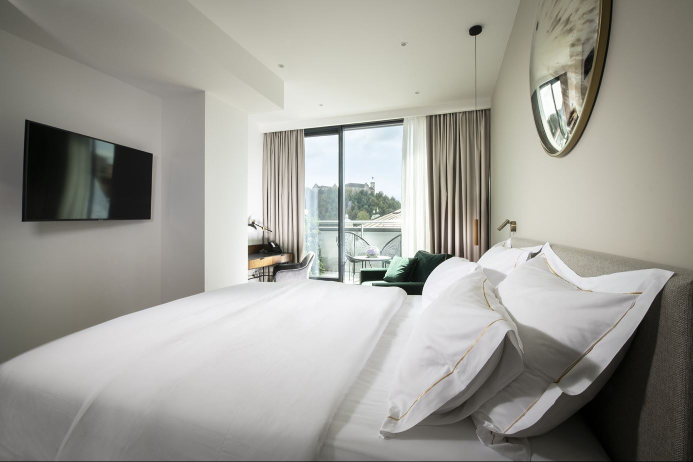 Welcome to the brand new Deluxe Terrace rooms and Above the City suite with stunning Ljubljana views