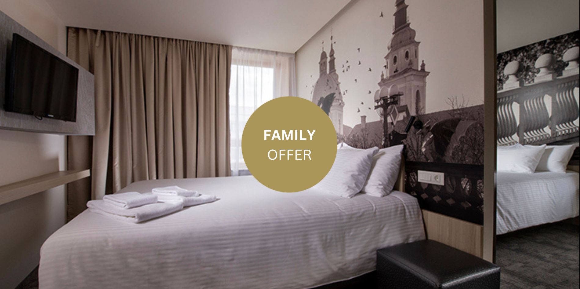 Choose from a variety of Family, Triple and Quadruple rooms. Biggest selection among Ljubljana hotels!